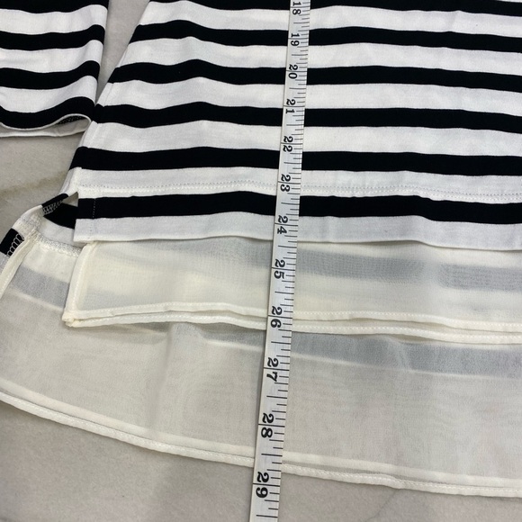 WHBM Striped Hoodie Size XS Ivory Black Stripes Long Sleeve NWT - Picture 9 of 14